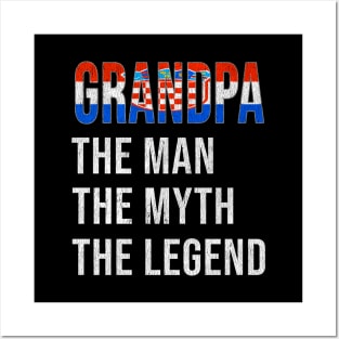 Grand Father Croatian Grandpa The Man The Myth The Legend - Gift for Croatian Dad With Roots From  Croatia Posters and Art